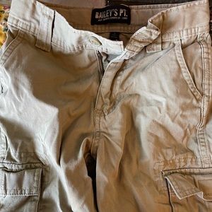 Boys size 6 khaki cargo shorts. Light and dark pair.